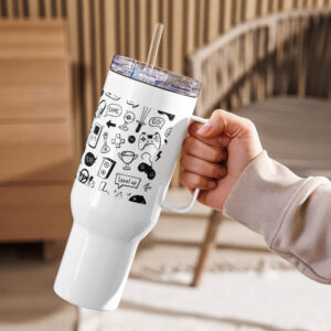 🌟 Mug "Gameuse Mono" 740 et 1183 ml | Design Pastel, Isotherme & Addict Style