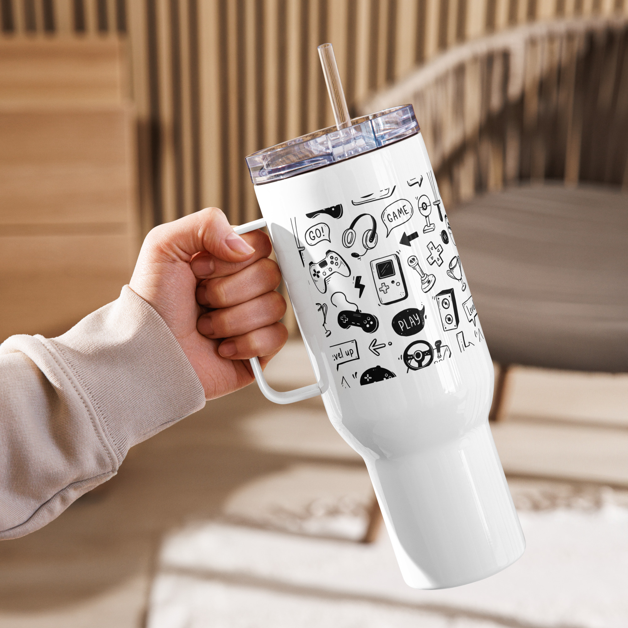 đ Mug "Gameuse Mono" 740 et 1183 ml | Design Pastel, Isotherme & Addict Style â Image 4