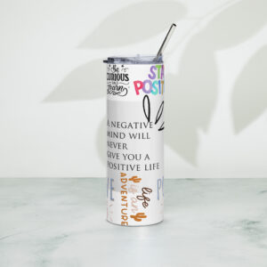 🔥 Gobelet "Inspi Positives Journey" 600 ml | Isotherme, Paille Inox & Style Unique