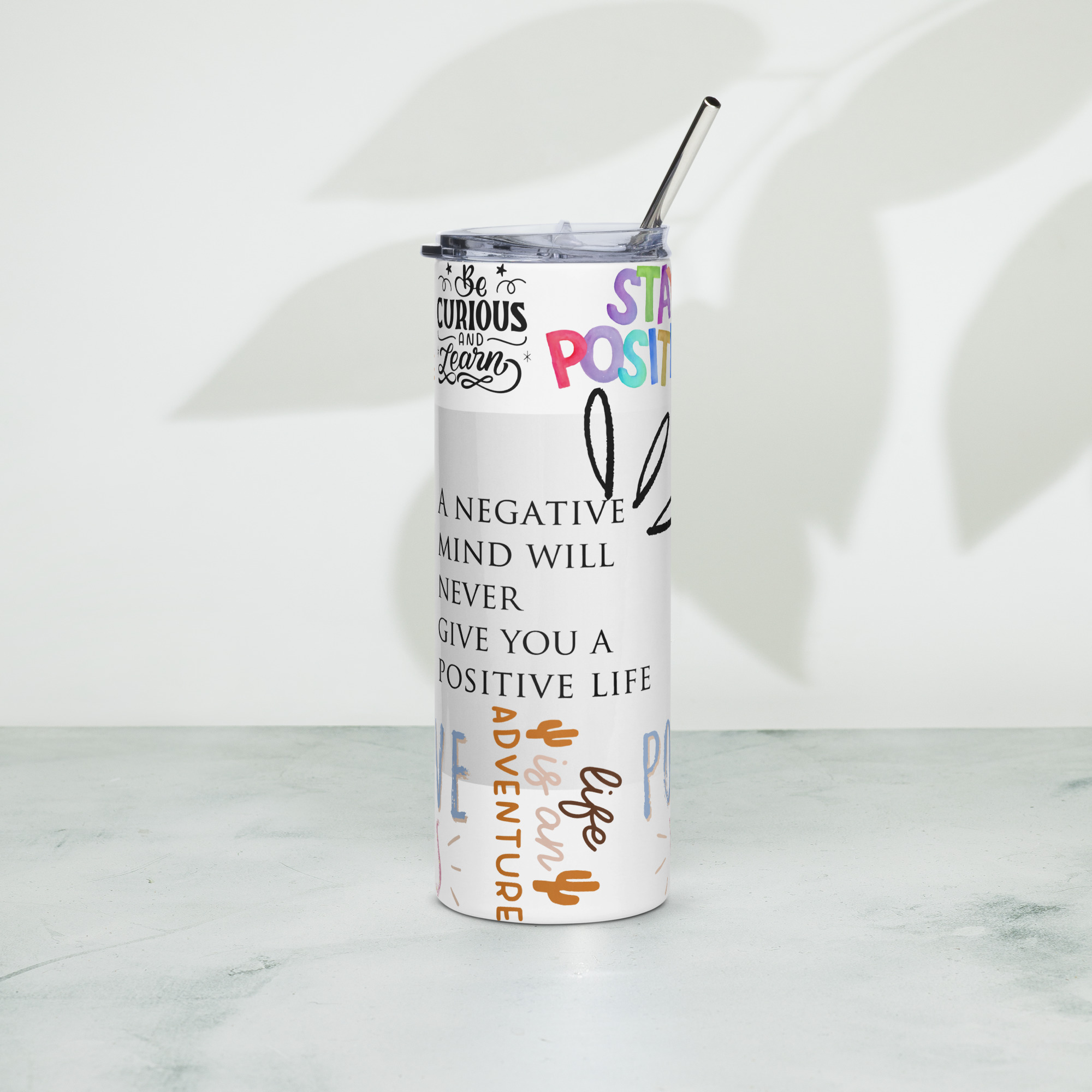 đ„ Gobelet "Inspi Positives Journey" 600 ml | Isotherme, Paille Inox & Style Unique