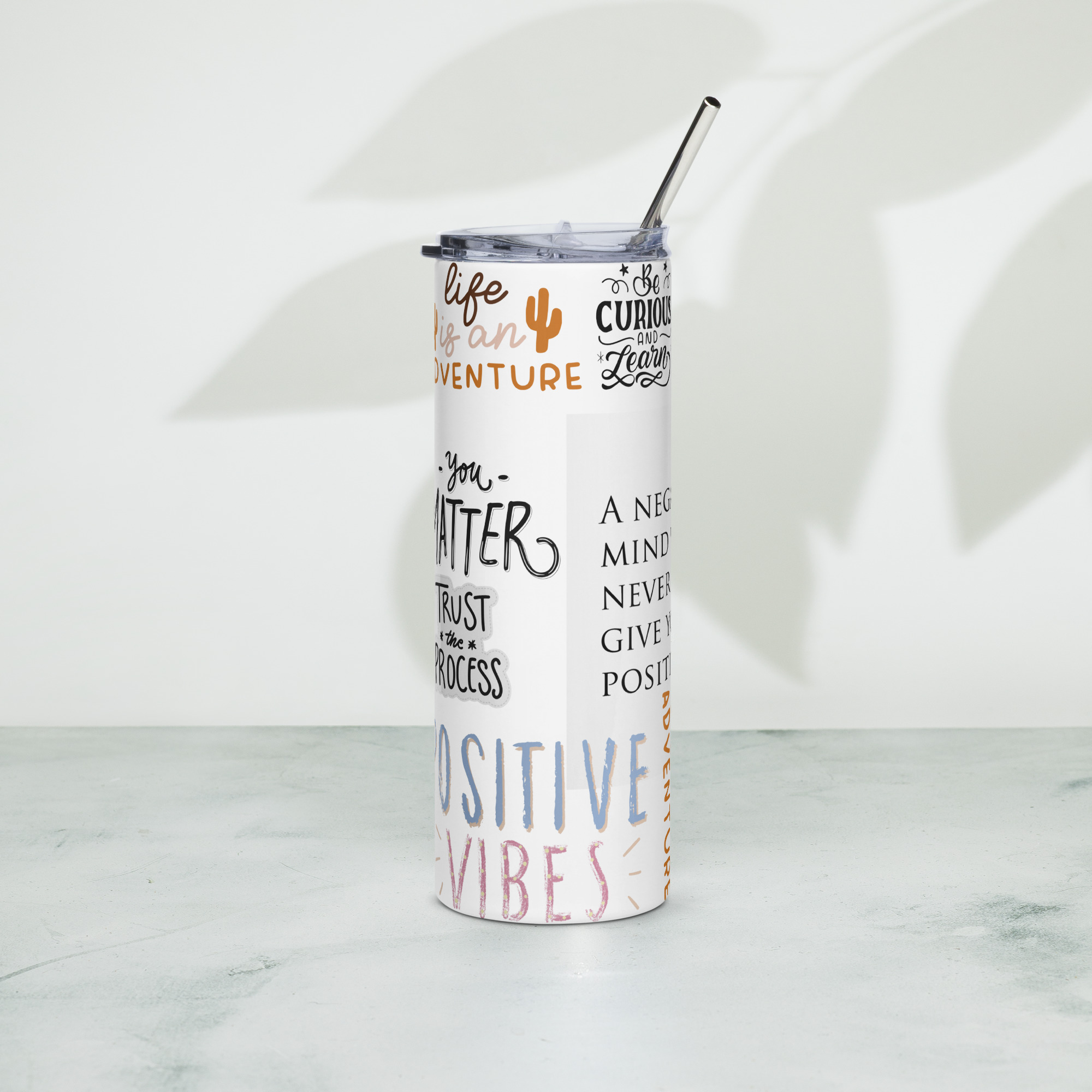 đ„ Gobelet "Inspi Positives Journey" 600 ml | Isotherme, Paille Inox & Style Unique â Image 3